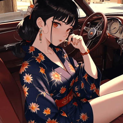 Swing Jazz & Classic Car in Girl Front Cover