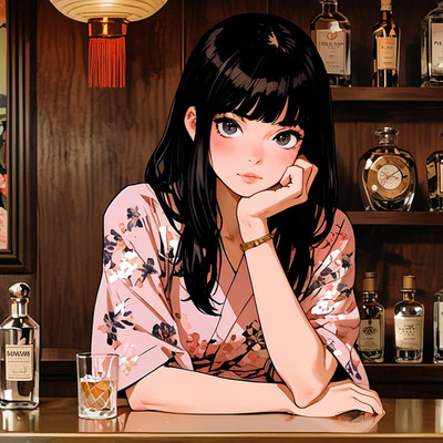 パステル色のラウンジで過ごす夜のジャケット写真