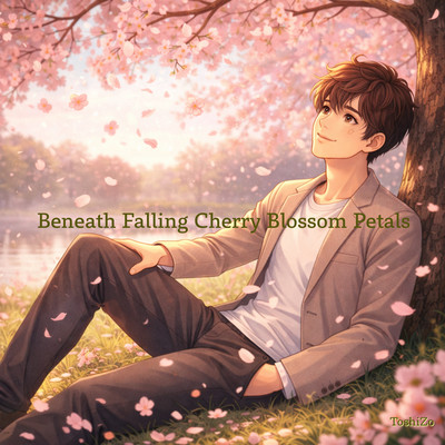 Beneath Falling Cherry Blossom Petals Front Cover