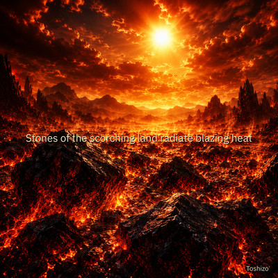 Stones of the scorching land radiate blazing heat Front Cover