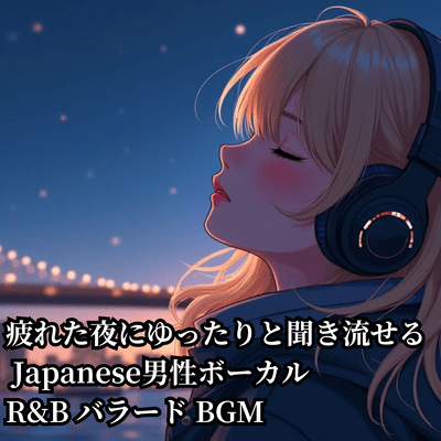 Relaxing background music for a tiring night Japanese male vocals R&B ballad 4 Front Cover