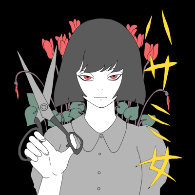 Scissors Woman Front Cover