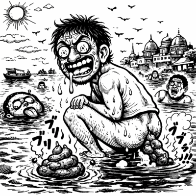 ガンジスでうんこするインド人のジャケット写真