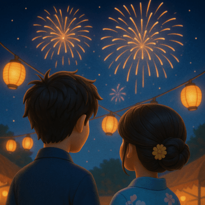 Yukata, Fireworks, and My Heartbeat Front Cover