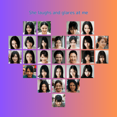 She laughs and glares at me Front Cover