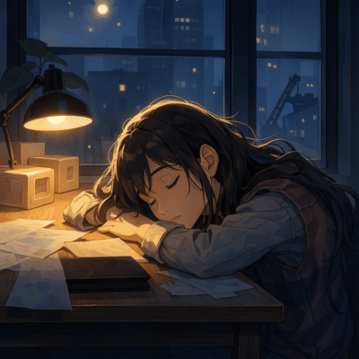 Nighttime Sleepy Work BGM Front Cover