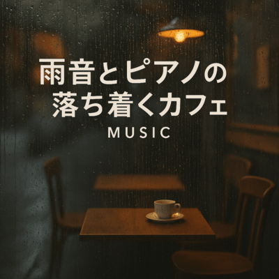 Calm Cafe Music with Rain and Piano Front Cover