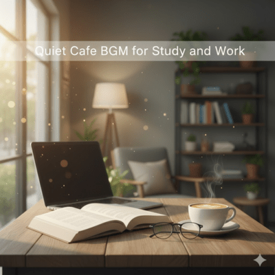 Quiet Cafe BGM for Study and Work Front Cover