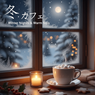 Cozy Winter Café Music - Relaxing by the Fireplace with Warm Coffee Front Cover