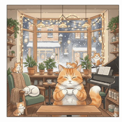 The Best Jazz Café BGM to Keep a Bright Mood in a Cat Café Atmosphere Front Cover