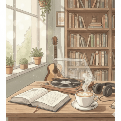 Healing Cafe BGM with Books, Music, and Coffee Front Cover
