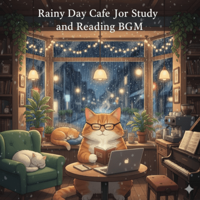 Rainy Day Cafe Jazz and Reading BGM Front Cover