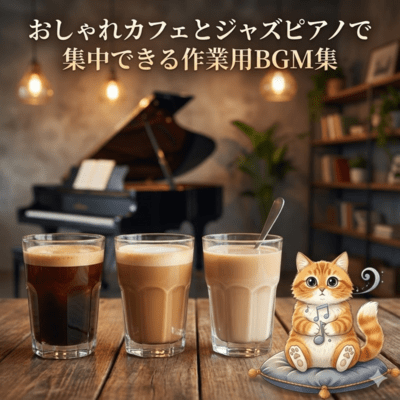 Stylish Cafe and Jazz Piano BGM for Focus Front Cover