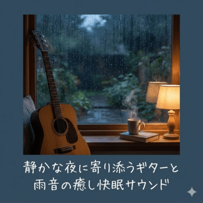Night Guitar & Rain Healing Sounds for Deep Sleep Front Cover
