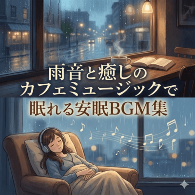 Rain Sounds & Café Music for Relaxing Sleep BGM Front Cover