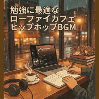 勉強に最適なローファイカフェヒップホップBGMのジャケット写真