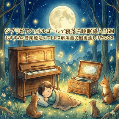 Ghibli Piano & Music Box Sleep-Inducing BGM: Recommended Music Therapy for Stress Relief, Recovery, Healing, and Relaxation Front Cover