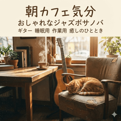 Morning Cafe Mood Stylish Jazz Bossa Nova Guitar for Sleep Work and Relaxing Time Front Cover