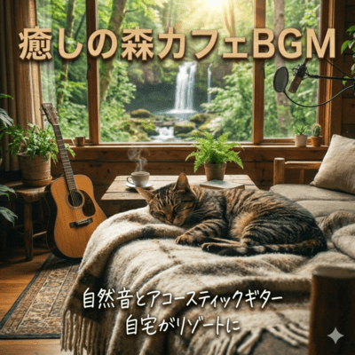 癒しの森カフェBGM 自然音とアコースティックギター 自宅がリゾートにのジャケット写真