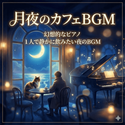 Moonlight Cafe BGM Fantastic Piano for Quiet Night Drinks Front Cover