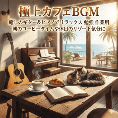 極上カフェBGM 癒しのギター&ピアノでリラックス 勉強 作業用 朝のコーヒータイムや休日のリゾート気分にのジャケット写真