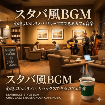 スタバ風BGM心地よいボサノバ リラックスできるカフェ音楽 bgm chill jazz Bossa Nova cafe musicのジャケット写真