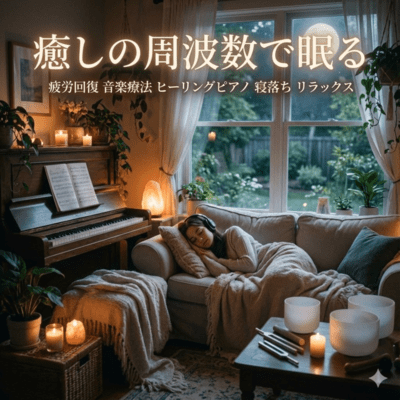 癒しの周波数で眠る 疲労回復 音楽療法 ヒーリングピアノ 寝落ち リラックスのジャケット写真