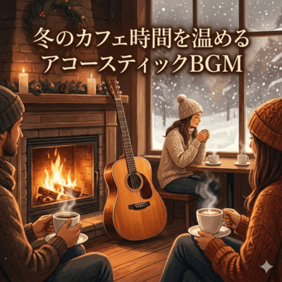 冬のカフェ時間を温めるアコースティックBGMのジャケット写真
