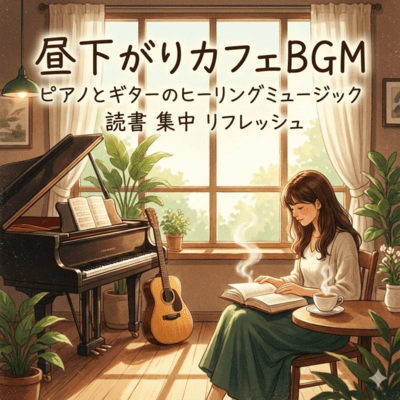 昼下がりカフェBGM ピアノとギターのヒーリングミュージック 読書 集中 リフレッシュのジャケット写真