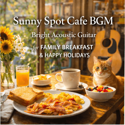 Sunny Spot Cafe BGM Bright Guitar for Family Breakfast and Happy Holidays Front Cover