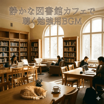 Study BGM in a Quiet Library Cafe Front Cover