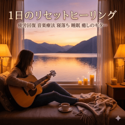1日のリセットヒーリング 疲労回復 音楽療法 寝落ち 睡眠 癒しのギターのジャケット写真