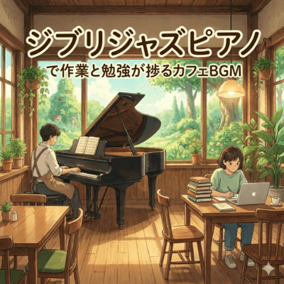 Ghibli Jazz Piano Cafe BGM for work and study Front Cover