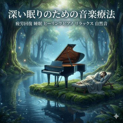 深い眠りのための音楽療法 疲労回復 睡眠 ヒーリングピアノ リラックス 自然音のジャケット写真