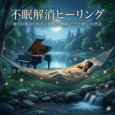 不眠解消ヒーリング 疲労回復のための音楽療法 睡眠 ピアノ 癒し 自然音のジャケット写真