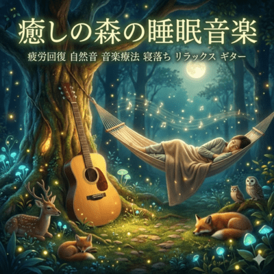 癒しの森の睡眠音楽 疲労回復 自然音 音楽療法 寝落ち リラックス ギターのジャケット写真