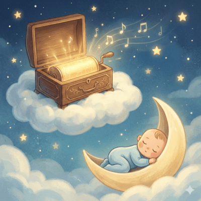 White noise music box background music to stop babies crying Front Cover