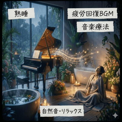 熟睡への誘い 疲労回復ビージーエム 音楽療法 癒しのピアノ 自然音 リラックスのジャケット写真