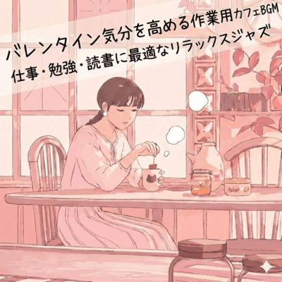 バレンタイン気分を高める作業用カフェBGM|仕事・勉強・読書に最適なリラックスジャズのジャケット写真