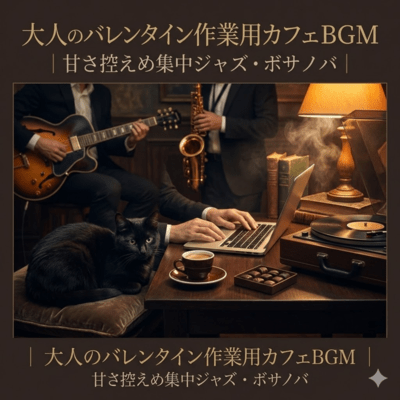 大人のバレンタイン作業用カフェBGM|甘さ控えめ集中ジャズ・ボサノバのジャケット写真