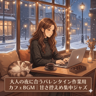 大人の夜に合うバレンタイン作業用カフェBGM|甘さ控えめ集中ジャズのジャケット写真