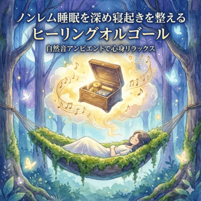 ノンレム睡眠を深め寝起きを整えるヒーリングオルゴール|自然音アンビエントで心身リラックスのジャケット写真