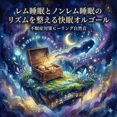 レム睡眠とノンレム睡眠のリズムを整える快眠オルゴール|不眠症対策ヒーリング自然音のジャケット写真