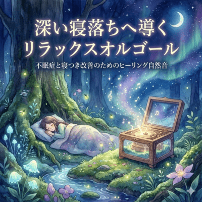 深い寝落ちへ導くリラックスオルゴール|不眠症と寝つき改善のためのヒーリング自然音のジャケット写真