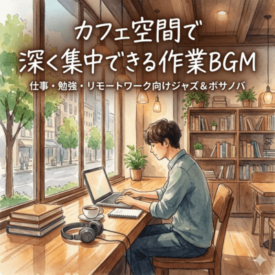 カフェ空間で深く集中できる作業BGM|仕事・勉強・リモートワーク向けジャズ&ボサノバのジャケット写真