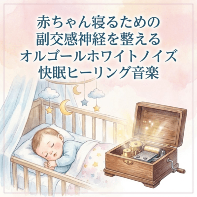 赤ちゃん寝るための副交感神経を整えるオルゴールホワイトノイズ快眠ヒーリング音楽のジャケット写真