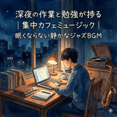 Late Night Focus Cafe Music - Quiet Jazz BGM Front Cover