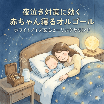 夜泣き対策に効く赤ちゃん寝るオルゴールホワイトノイズ安心ヒーリングサウンドのジャケット写真