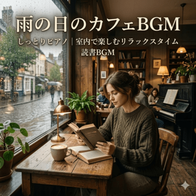 雨の日のカフェBGM しっとりピアノ 室内で楽しむリラックスタイム 読書BGMのジャケット写真