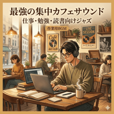作業用BGMとして最強の集中カフェサウンド|仕事・勉強・読書向けジャズのジャケット写真